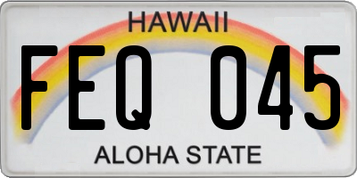 HI license plate FEQ045