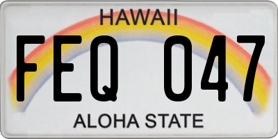 HI license plate FEQ047