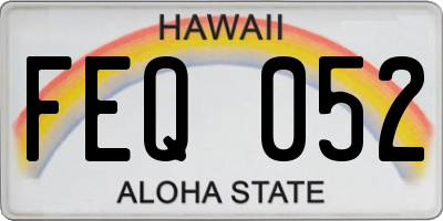 HI license plate FEQ052