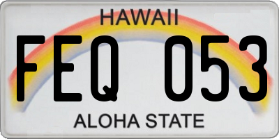 HI license plate FEQ053
