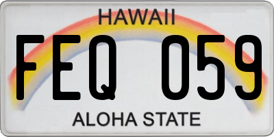 HI license plate FEQ059