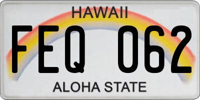 HI license plate FEQ062