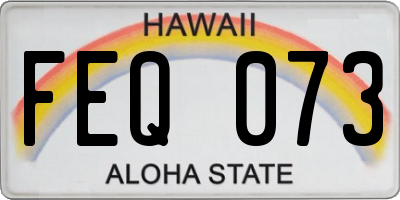 HI license plate FEQ073