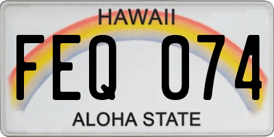 HI license plate FEQ074