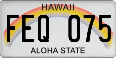 HI license plate FEQ075