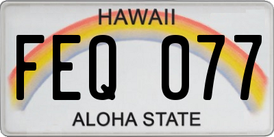 HI license plate FEQ077