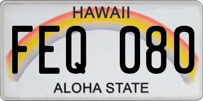 HI license plate FEQ080