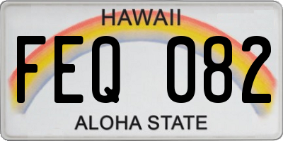 HI license plate FEQ082