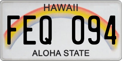 HI license plate FEQ094