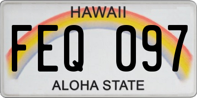 HI license plate FEQ097