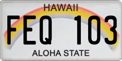 HI license plate FEQ103
