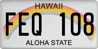 HI license plate FEQ108