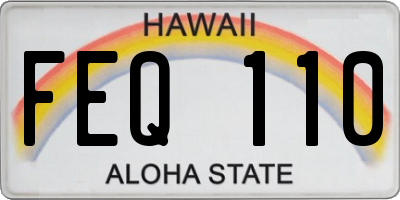 HI license plate FEQ110