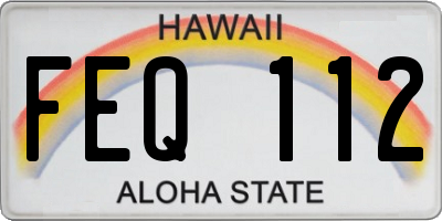 HI license plate FEQ112