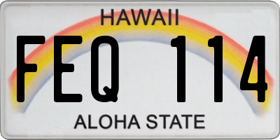 HI license plate FEQ114