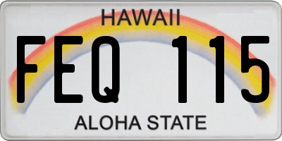 HI license plate FEQ115
