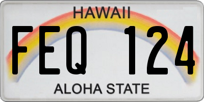HI license plate FEQ124