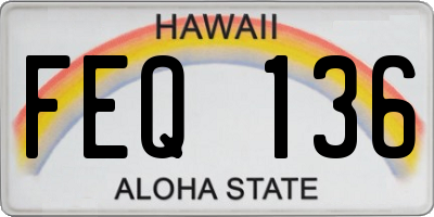HI license plate FEQ136