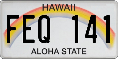 HI license plate FEQ141