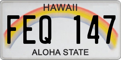 HI license plate FEQ147