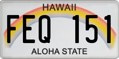 HI license plate FEQ151