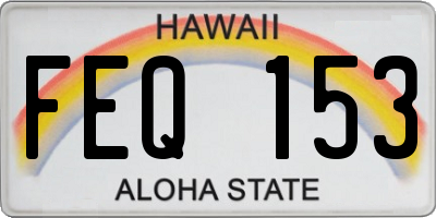 HI license plate FEQ153