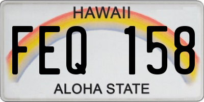 HI license plate FEQ158