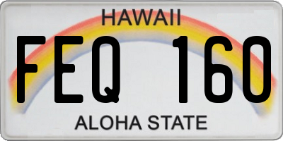 HI license plate FEQ160