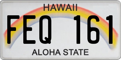 HI license plate FEQ161