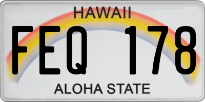 HI license plate FEQ178