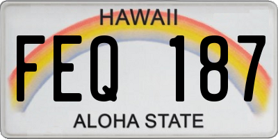 HI license plate FEQ187