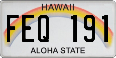 HI license plate FEQ191