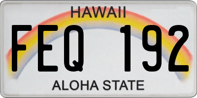 HI license plate FEQ192