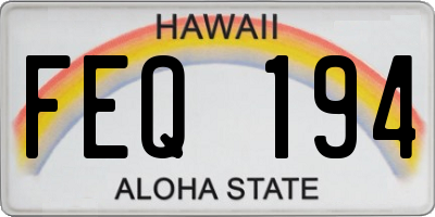HI license plate FEQ194