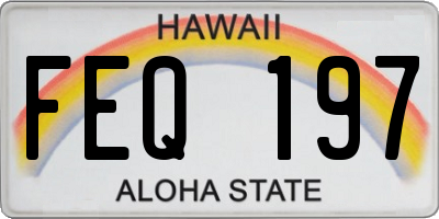 HI license plate FEQ197