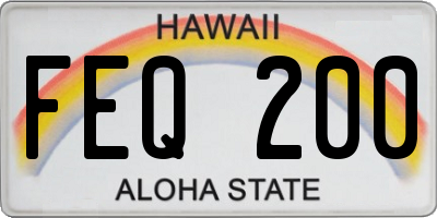HI license plate FEQ200