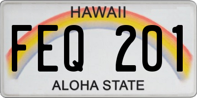 HI license plate FEQ201
