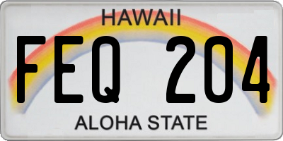 HI license plate FEQ204