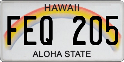 HI license plate FEQ205