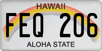 HI license plate FEQ206