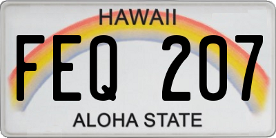 HI license plate FEQ207