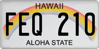 HI license plate FEQ210