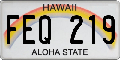 HI license plate FEQ219