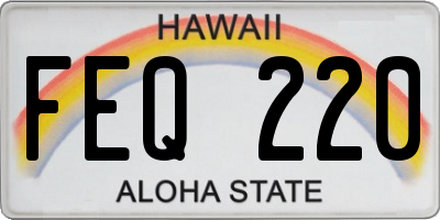 HI license plate FEQ220