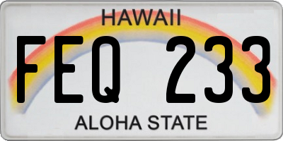 HI license plate FEQ233