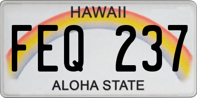 HI license plate FEQ237