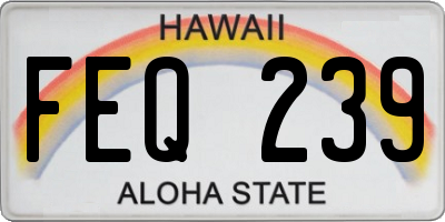HI license plate FEQ239
