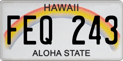 HI license plate FEQ243