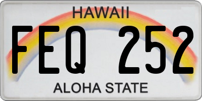 HI license plate FEQ252
