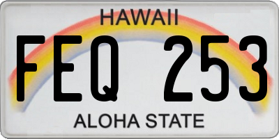 HI license plate FEQ253